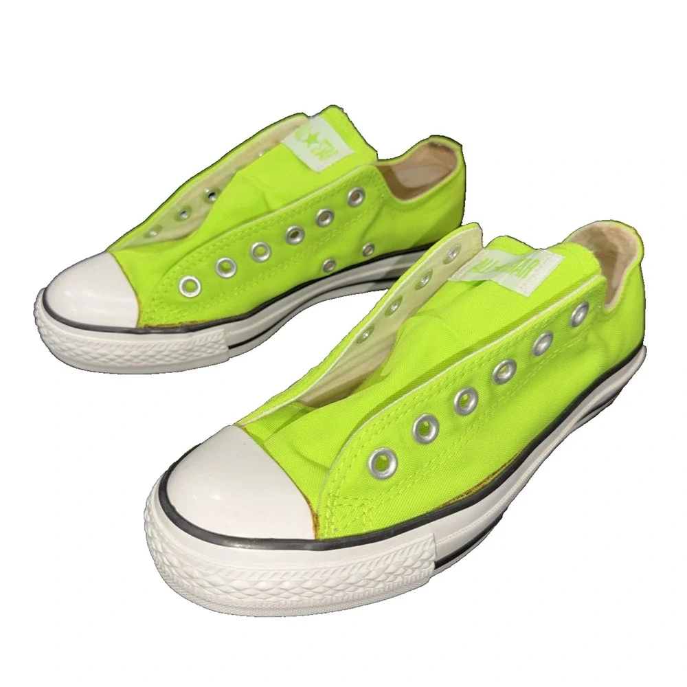 Converse Neon Green Chuck Taylor Slip On Sneakers 7